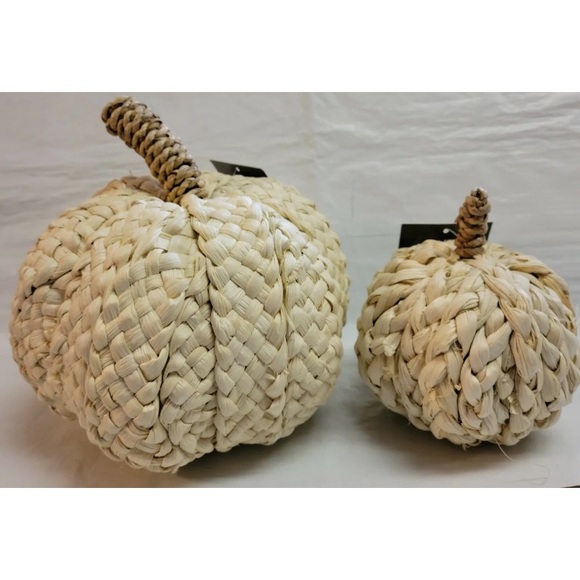 Threshold Holiday Set 2 Threshold Pumpkin Corn Husk Wicker Woven